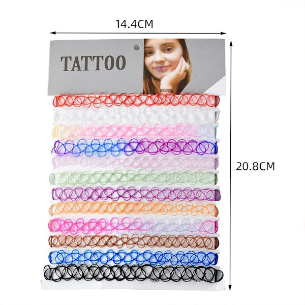 12-pack Choker Necklace / Halsband - One size black one size