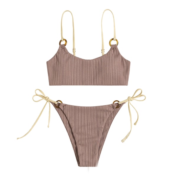Bikin Baddräkt Dam Baddräkt Bandeau Push Up Micro Bikini Set Baddräkt Strandkläder Sommar Bikini Wine red L