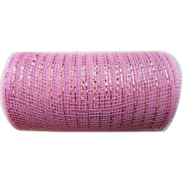 6 tum x 30 fot (10 yards) - metalliskt mesh (rosa)