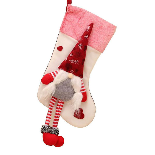 Långben Gnome Julstrumpor Xmas Elf Santa För Dock Element Strumpa för familjen Land Rustik Personlig Semester