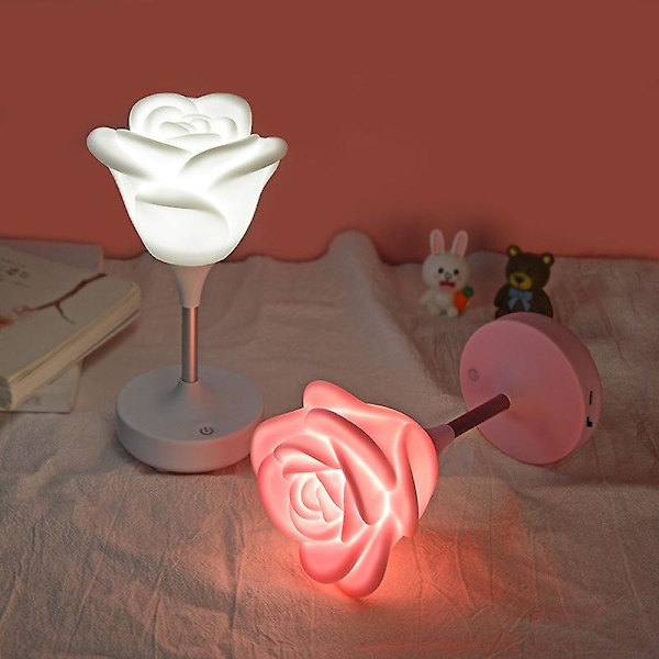 Creative USB Rose Romantic Atmosphere Gift Silikon Ögonskydd LED Sleeping Up Light white
