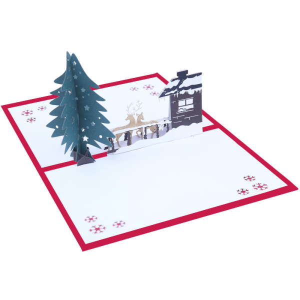 5-delt julehilsenskort Christmas Ranch Dimensional