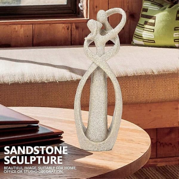 Sandsteinstatue, Håndlaget Sandstein Kyssende Elskere Parstatue