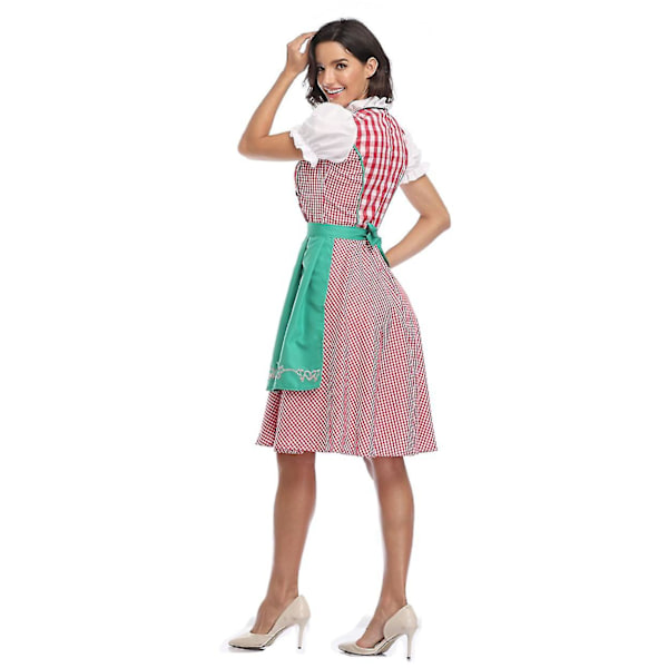 Naisten Oktoberfest Oluttyttöasu Baijerilainen Perinteinen Dirndl-mekko W Green L