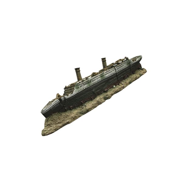 AKVARIEFISK TANK TITANISK BÅT FARTYG PRYDNAD