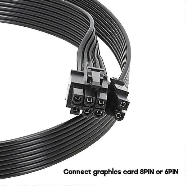 8-pin til 8-pin (6+2) PCIe strømkabel 18AWG for grafikkort - 50cm-God