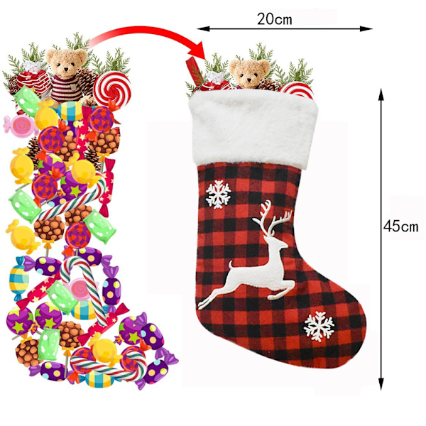Julstrumpor 4st Snowman Rendeer Presentpåsar jul