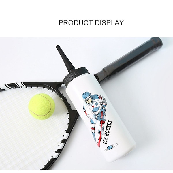 1000ml Ishockey Vattenflaska Bärbar Hög Kapacitet Fotbollflaska Klassisk Design Sportflaska qd