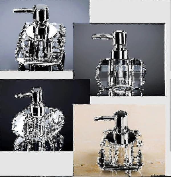 Gjennomsiktig krystallglass håndsåpeflaske såpedispenser (polyeder 100ml)