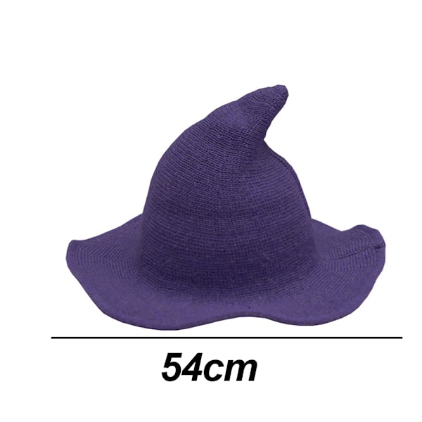 Kvinnor Häxhatt för Halloween Ull Hattar Bred brätte pire tickad Style 8 S