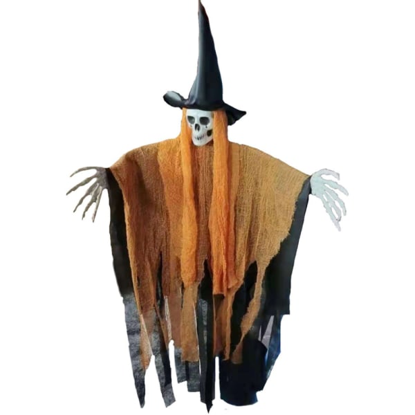 Halloween hängande spöke glödande ögon skrikande ljud hemsökt orange