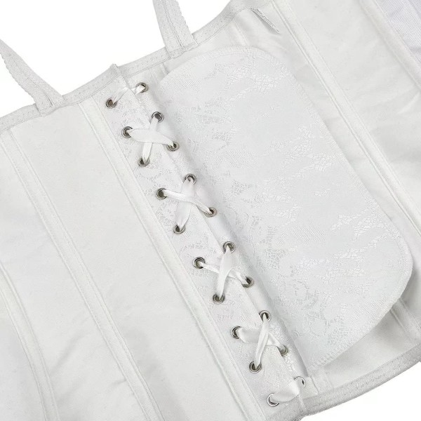 Korsetit naisille Overbust Bustier Top Gothic Sexy Shoulder 2928white 6XL