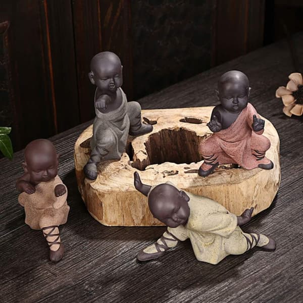 Munkepynt Kung Fu Buddha Statue Te Dyr Zen Hage Te Tr