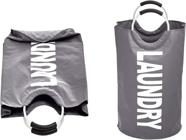 Tøykurv med aluminiumshåndtak Grå