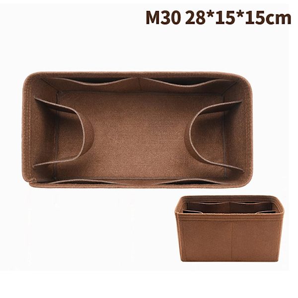 Taske Organizer Filtstof Indsats 25 30 35 Makeup Håndtaske Coffe StyleC M Coffe StyleA M