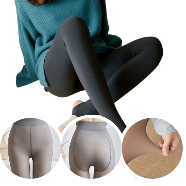 Høytaljede vinterstrømpebukser, varme fløyelsmyke stretch-leggings Style 4