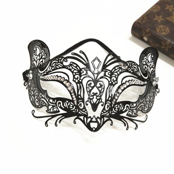Maskeradmask för kvinnor Shiny Rhinestone Venetian Party Prom B