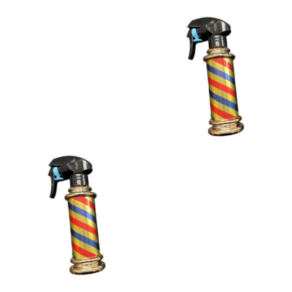1/2 Multifunktionell Barber Spray Flaska Retro Stripes för Salong Golden 200ml 2Set