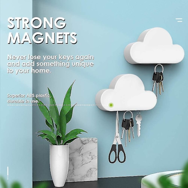 Dadanism Magnets Nyckelhållare, 2 Pack Cloud Shape Hållare Organizer, Väggmonterad