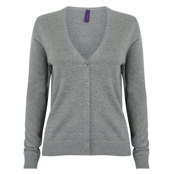 Henbury naisten v-aukkoinen neuletakki, liuskekivenharmaa Slate Grey Marl 2XS