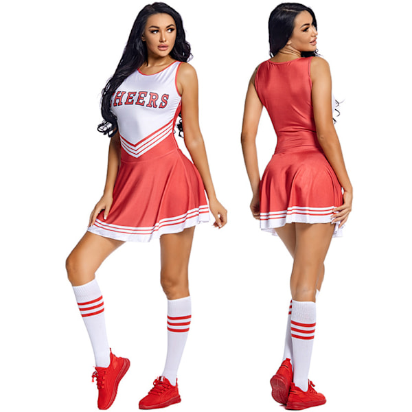 Cheerleader-asu naisille Halloween-asu red S