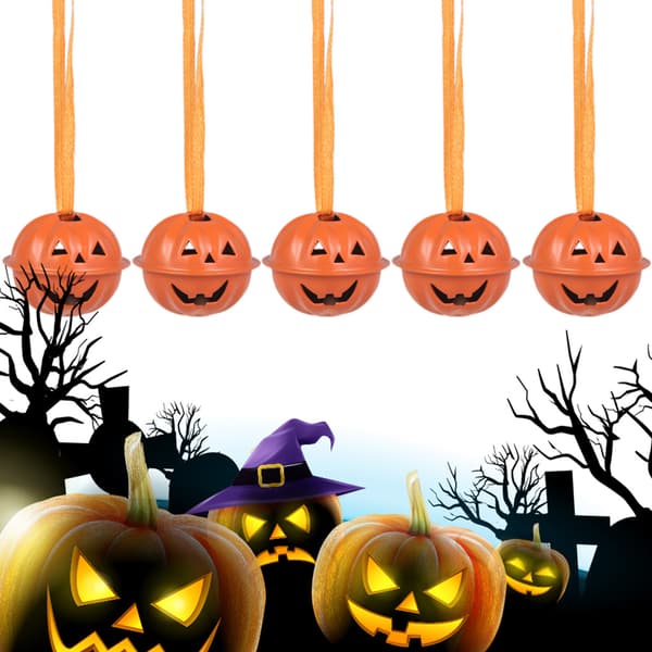 5st 10st Halloween Pumpa Bells Träddekorationer Hängande 5PCS
