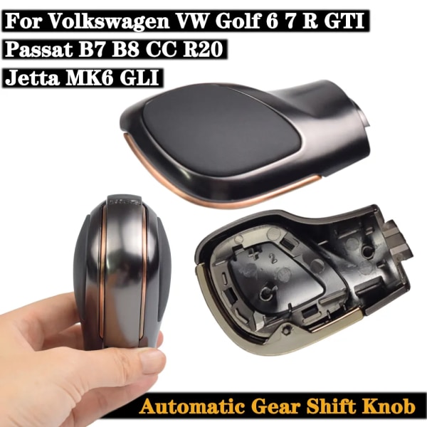 Krom Matt Cover DSG Cap RÖD ABS Växelspaksknopp Passar till Volkswagen VW Golf MK6 MK7 R GTI-GR-ME GR-M-E