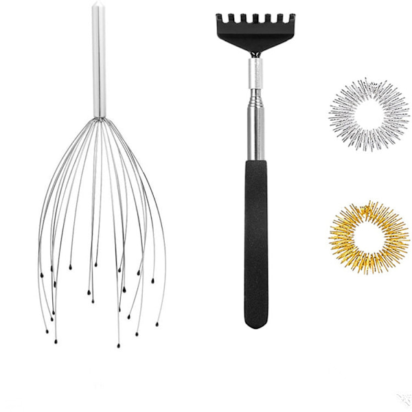 4 delar Back Scratcher, Teleskopisk Rostfritt stål Back Scratch