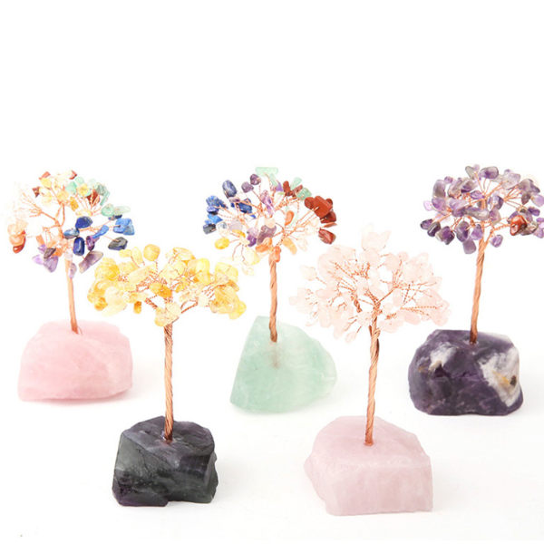 1/2/3/5 Lucky Tree Heminredning Utsökt hantverk och naturligt amethyst+amethyst 13cm 5PCS