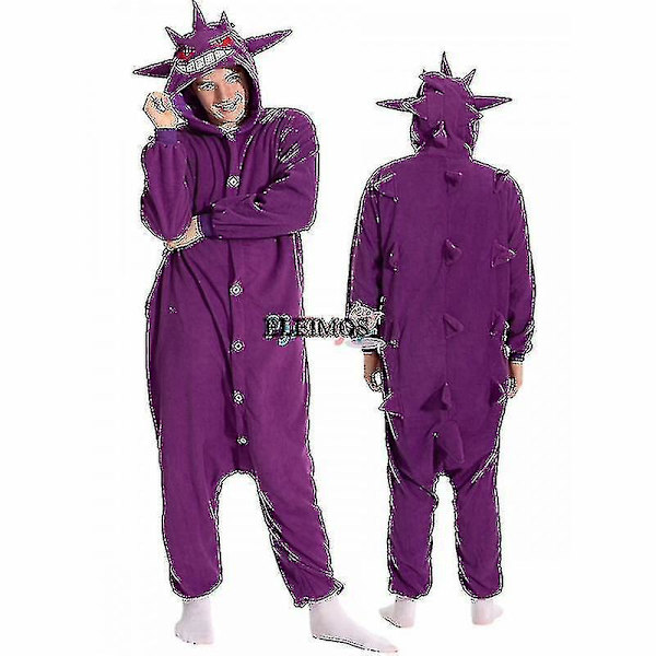 Halloween Onesie För Vrouwen Mannen Vuxna Barn Djur Kigurumis Pyjamas Tecknad Pyjamas Hemkläder Ko Gengar Onesie