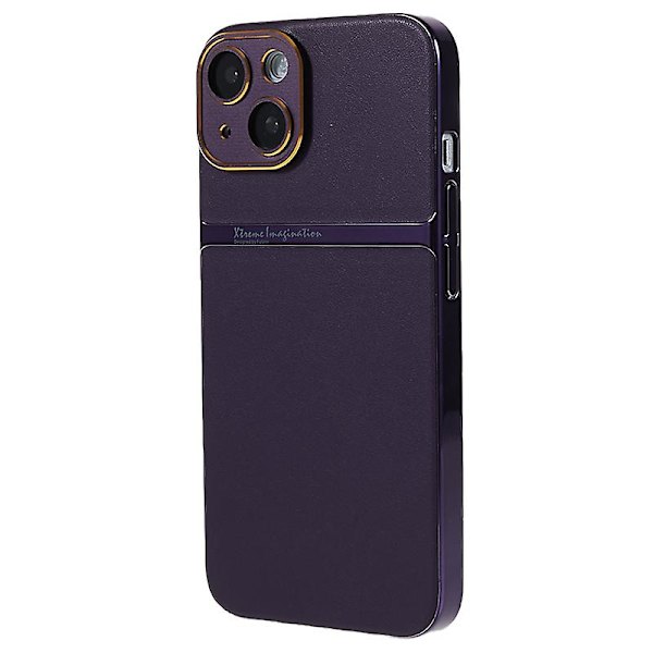 För Iphone 14 Plus Pu Läder + PC Bakre cover Slimt skyddande phone case Purple