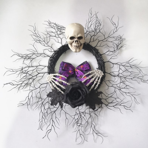 Halloween krans simulering skelett spöke festival pilbåge krans