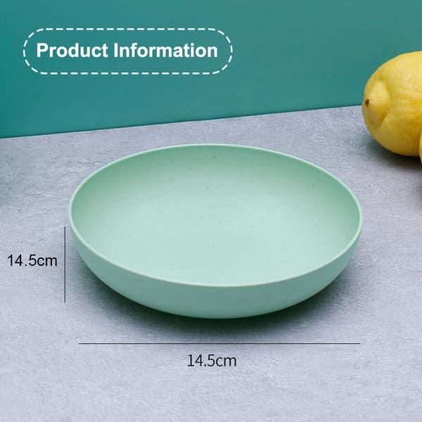 Vetehalm djupa middagstallrikar -Obrytbar robust plast cyan