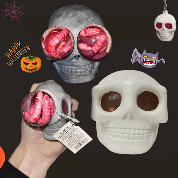 Nyhed Dødningehovedbolde Gotiske Dødningehovedlegetøj til børn Halloween Gray one size