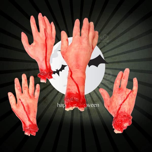 4 stk. Halloween kropsdele skræmmende simulering realistisk Halloween