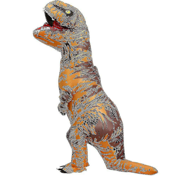 Børn Voksen Dinosaur Oppustelige Cosplay Kostumer T-rex Anime Tegneserie Festkjole Kostumer Halloween Kostume Til Mand Kvinde orange Fit Height 120-145cm