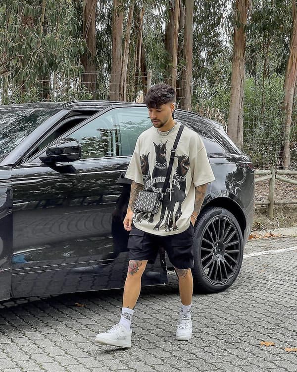 Oversized T-skjorte herre Doberman Pinscher T-skjorte med trykk