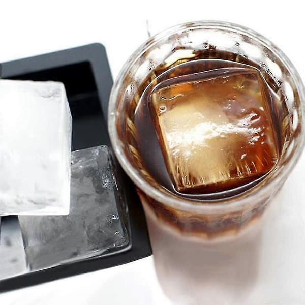 2-pack isbitsformar i silikon, 8 fyrkantiga kuber per form, perfekt för whisky, cocktails, soppor