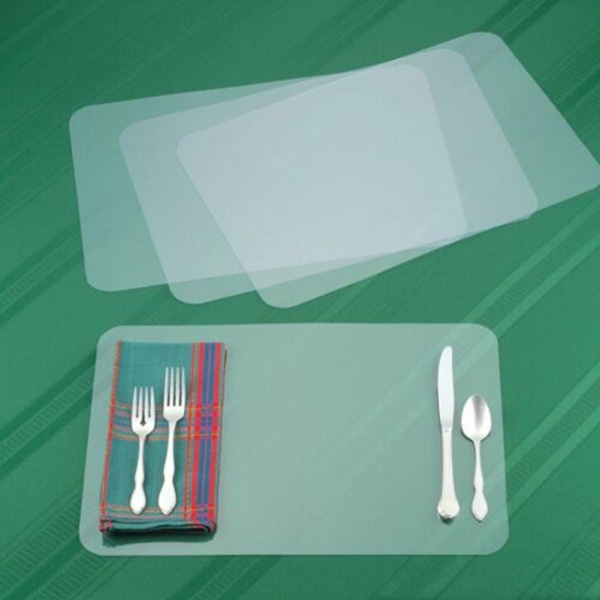Plast Genomskinliga bordstabletter Bordsunderlägg Matmatsunderlag Middag För