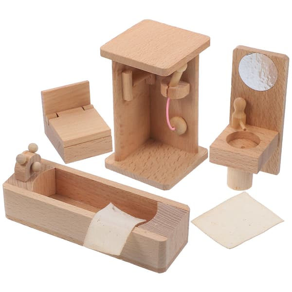 1 set trä dockhus möbler miniatyr dockhus tillgång 13X10.2X6CM