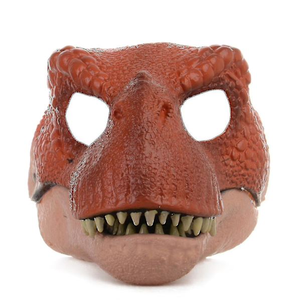 Dinosaur Mask Huvudbonader, Jurassic World Dinosaur Leksaker med öppning rörlig käke, velociraptor Mask & tyrannosaurus Rex Mask Bundle Brown