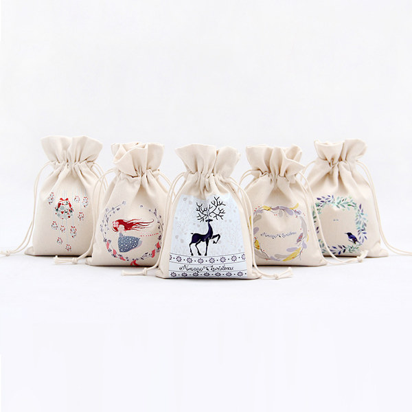 Julklappsförvaringsväska Canvas Dragsko Godisleksakspåse Xmas Decor Supplies 3