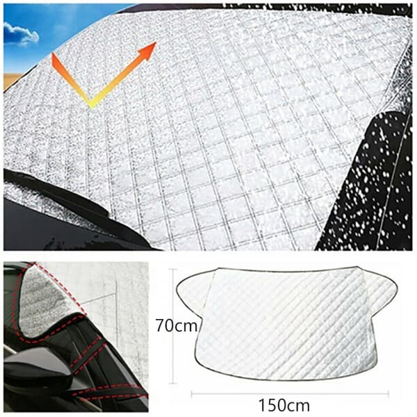 Bil vindruta cover vinter Ice Frost Guard solskydd White one size