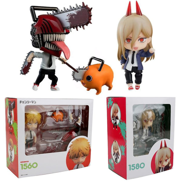 Chainsaw Man Anime Figur Denji 1560# 1580# 10cm Q Verision Model Bevægelig Action Figur Legetøj Power