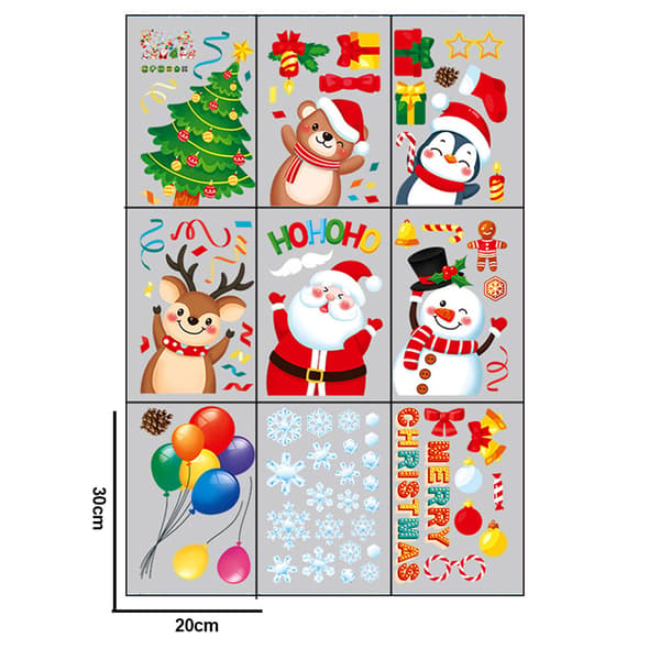 Christmas Snowflake Window Cling, Merry Christmas Window style 4