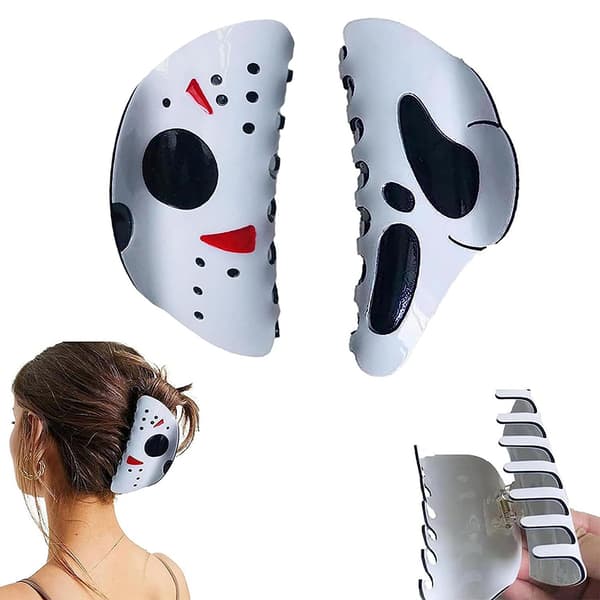 Halloween Ghost Face Hårklo Clip Shark Clip Hårtilbehør A1