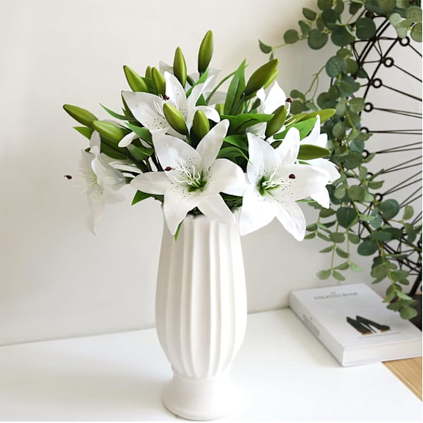 Kunstige Blomster 5 Stykker Hvite