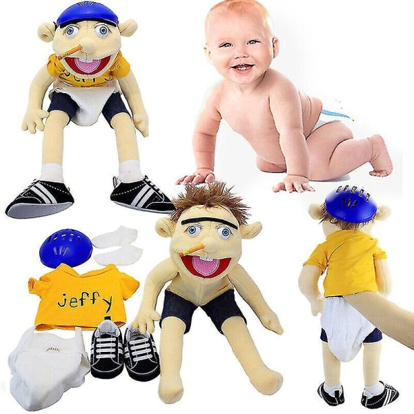 58 cm Jeffy plyschleksak Jeffy Hat Handdocka Spel Uppstoppad docka Barn Presenter A