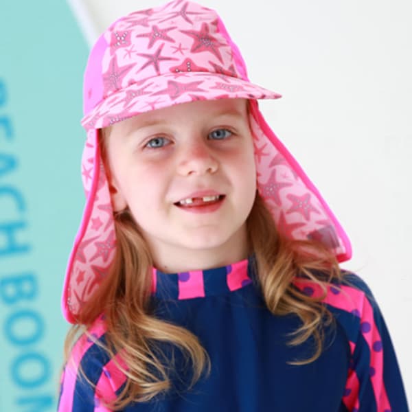Baby Småbarn Solhatt UPF 50+ Badmössa Nackskydd Justerbar Hakrem UV Solskyddshattar