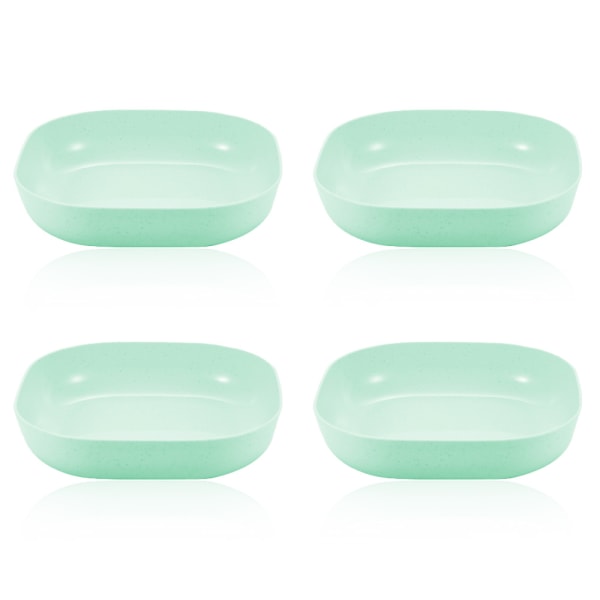 4 st polypropenplasttallrikar med djupa sidor för diskmaskin green
